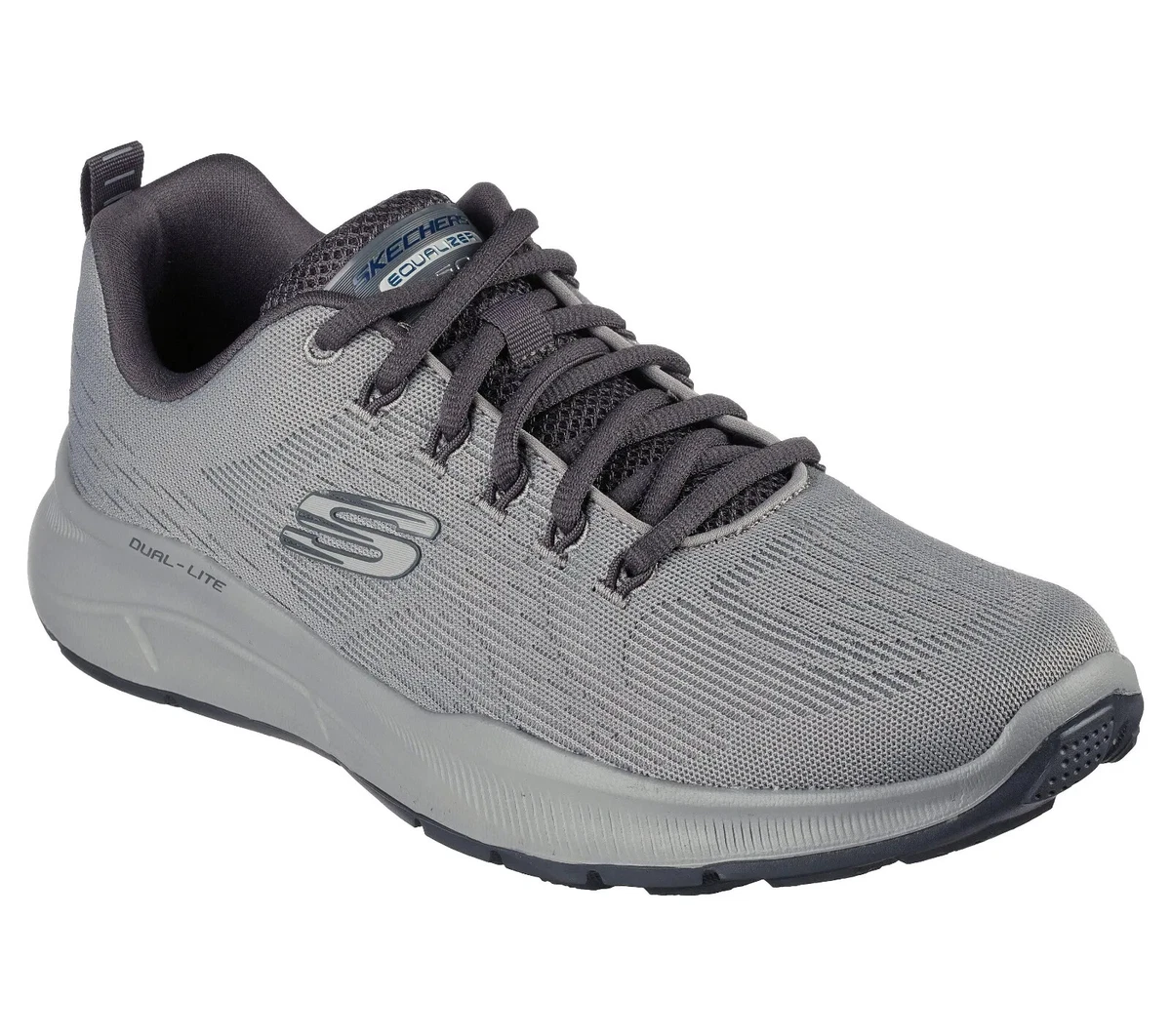 Skechers Gray Shoe Men Memory Foam Comfort Cushion Relaxed Fit Equalizer 232519
