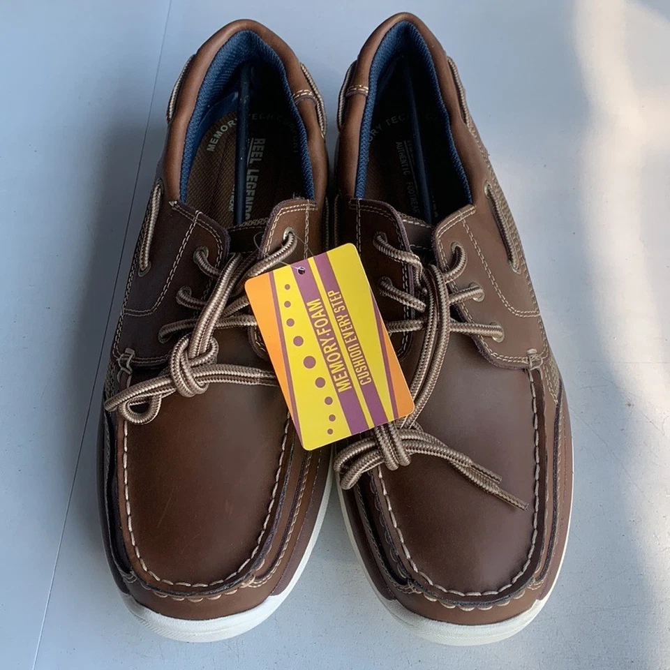 Zapatos de barco Reel Legends para hombre 10,5 marrón estabilizador informales nuevos con etiquetas Foto 4 de 4