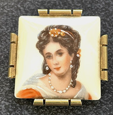 Antik LIMOGES Brosche, Porzellanbrosche