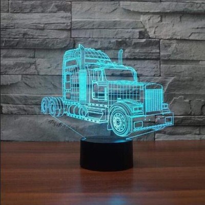 7-Color Changing 3D Illusion Table Desktop  Remote Control LED Night Light Lamp