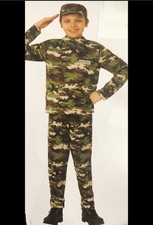 Boys Military Costume Set Size S 6/7 Green Camo