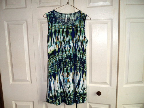 42 Pops - BEAUTIFUL Flowy Sleeveless Tunic Top - M - Multicolor