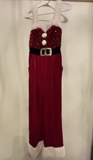 Tuta natalizia Love On A Hanger velluto rosso Babbo Natale Mrs. Claus taglia XS NUOVA CON ETICHETTE