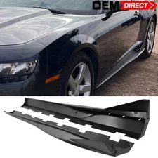 Fits 10-15 Chevy Camaro IKON V3 Style Side Skirts Bottom Guard Matte Black PP