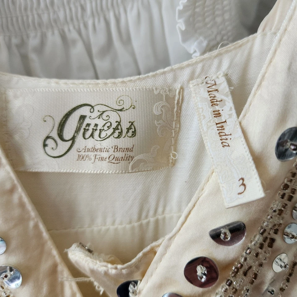 Mini Vestido Vintage Guess Seda Lentejuelas Fiesta Cóctel Foto 3 de 4