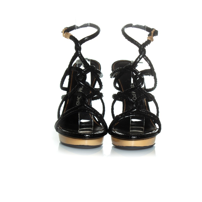 Tom Ford Python Leather Slingback Sandals Female … - image 4