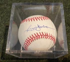 Reggie Jackson Autographed Baseball Plus 10 cards from 1970, '73, '82, '83, '85,
