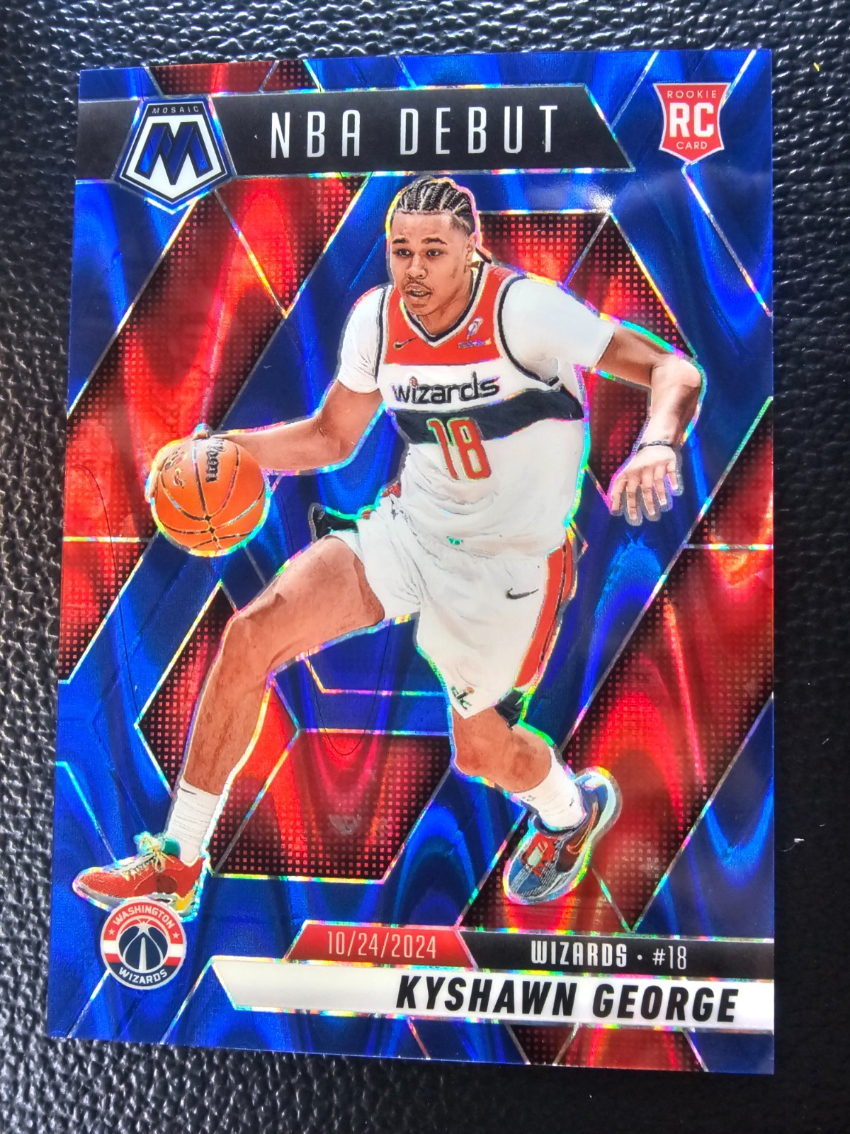 2024-25 Panini Mosaic - NBA Debut Kyshawn George #256 Seismic Blue Mosaic /149