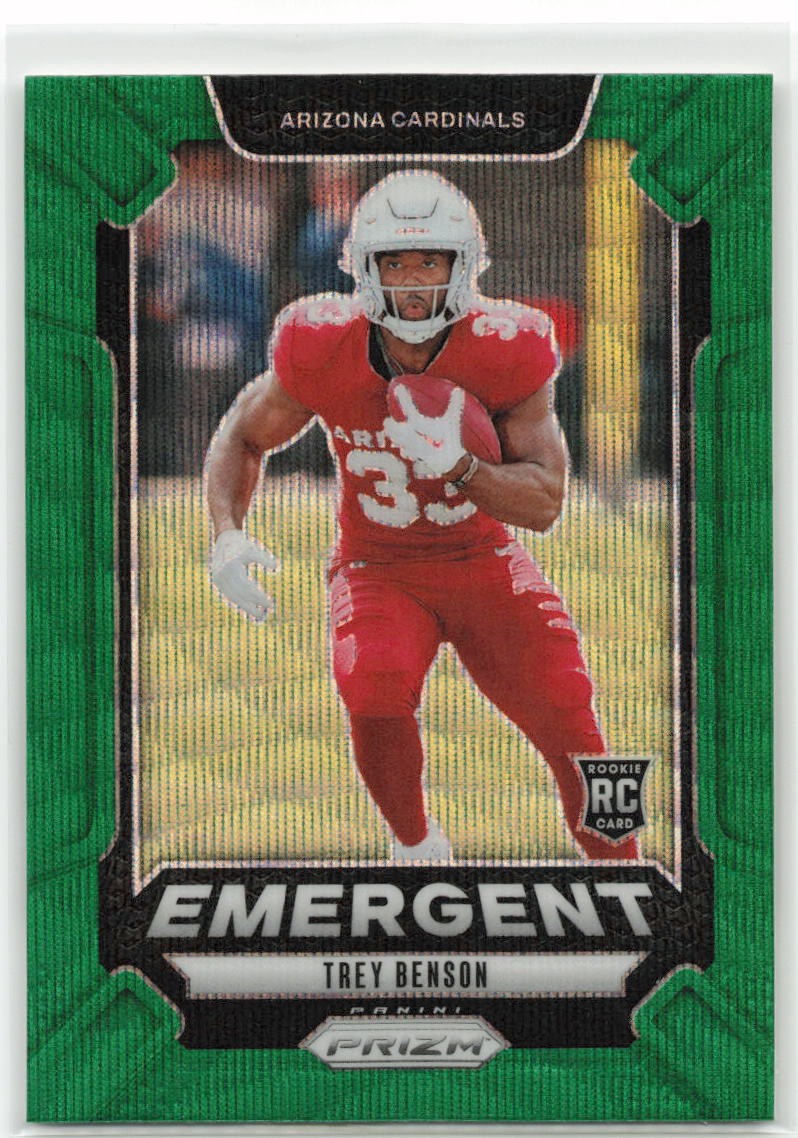 2024 Panini Prizm Trey Benson Green Wave Emergent (RC) #17