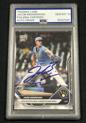 Jacob Misiorowski Signed 2025 Topps Now Brewers Debut Autographed 