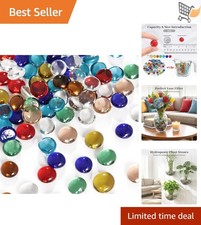Glass Marbles 1lb Multicolored Flat Beads Vase Filler Decorative Table Scatter
