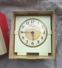 Vtg GILBERT Alarm Clock Art Deco NEAR MINT w/...