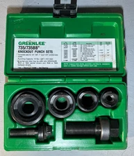 Used GREENLEE 735BB Ball Bearing Knockout Punch Set