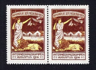 Netherlands 1916 Internment stamp IN1 Pair MNH Reproduction Stamp sv