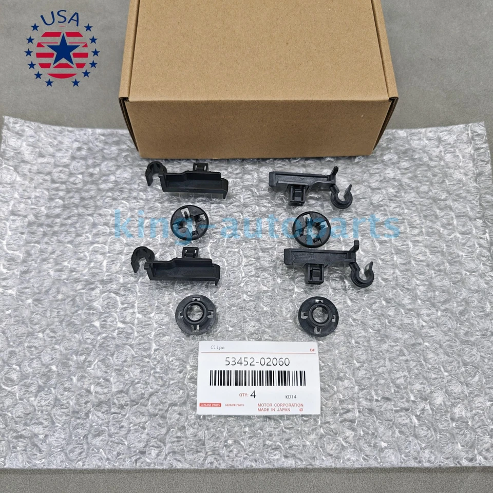 NEW 4x Hood Prop Rod Clamp Clip Bracket Fastener For Toyota Corolla 4Runner RAV4 - Imagem 4 de 4