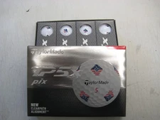 1 dozen BRAND NEW 2024 Taylor Made TP 5 X  Pix  golf balls white USA Flag