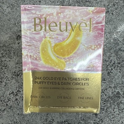 Bleuvel 24K Gold Eye Patches with Collagen & Caffeine  24 Pairs for Dark Circles