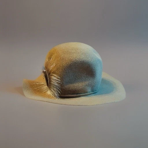 手工制作 Eddie Ruth Brooks 棕褐色毛毡羽毛帽宽边复古风格 M/L — 第 4/4 张图片