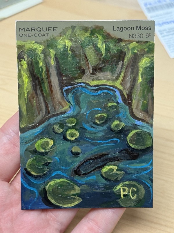 ACEO Miniature Art “Lagoon Moss” Acrylic Paicey Clower Original plccreates