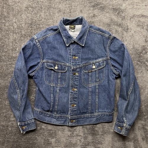 Vintage Lee Riders Jacket Mens Small Blue Denim Trucker Jean Made In USA 80s