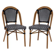 Classic Commercial Grade Indoor/Outdoor French Bistro Chair, Set of 2