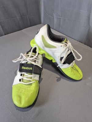 Reebok Crossfit Womens Size 7.5 White Green Weightlifting Training Shoes Lifters