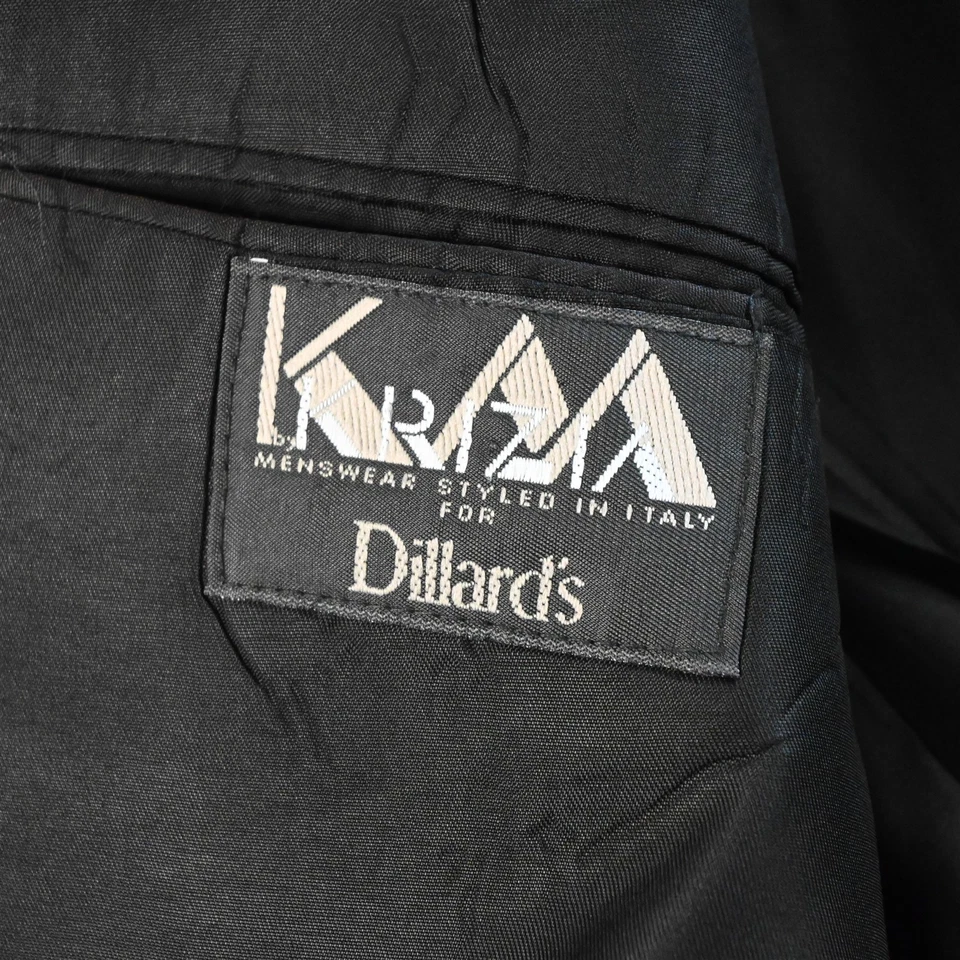 Casaco esportivo vintage feito nos EUA 44R preto 100% lã blazer peito duplo - Imagem 4 de 4