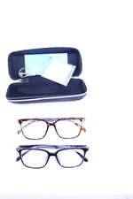 Set of 2 Blue Light Blocking Glasses Twilight & Black Frame Retro Style Square