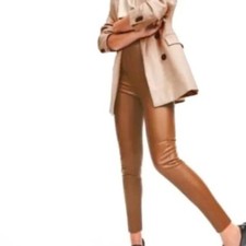   NWT ZARA HR Faux Leather Leggings  
