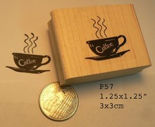 Coffee cup rubber stamp P57