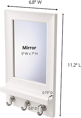 Command Mirror Organizer, Quartz, 1-Organizer with Key Hooks,