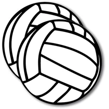 Magnet Me Up Volleyball Magnet Decal, 5 Inch Round,2 Pack, White and Black