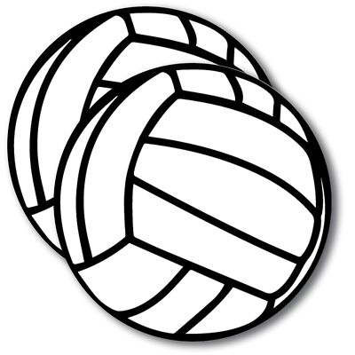 Magnet Me Up Volleyball Magnet Decal, 5 Inch Round,2 Pack, White and Black