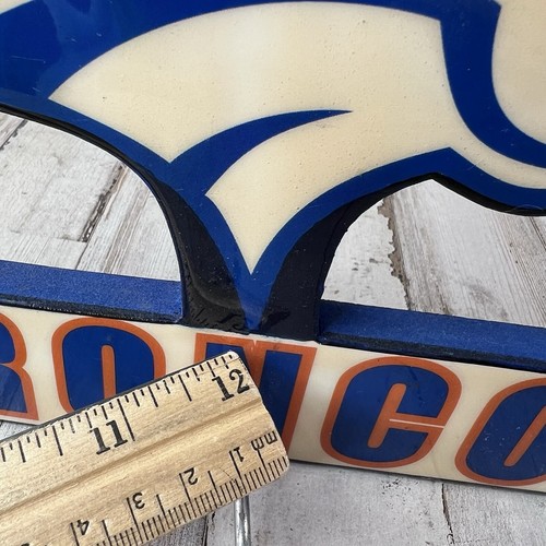 Denver Broncos Wood Horse 7" gancio appendiabiti da parete dipinto a mano arte - Foto 12 di 13