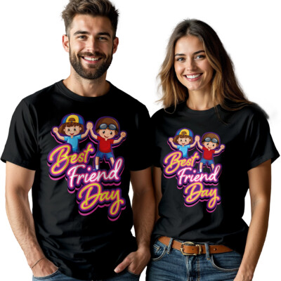 Herren Damen Cartoon Beste Freunde Tag T-Shirt Bestie passendes BFF Shirt #BFD