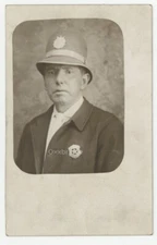 Keystone Cops 1900 Police Sheriff Officer RPPC Photo Law Helmet Badge Detective 