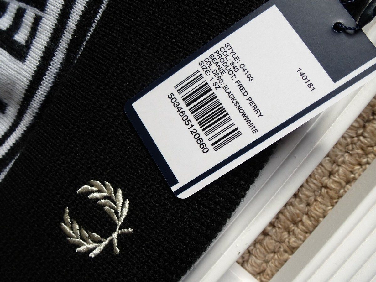 【秋冬おすすめ】FRED PERRY Emblem Logo Beanie Fred Perry Graphic Logo Gunmetal Grey Beanie | eBay