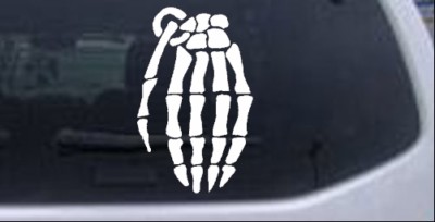 Skeleton Hand Grenade Car or Truck Window Laptop Decal Sticker 10X6.3