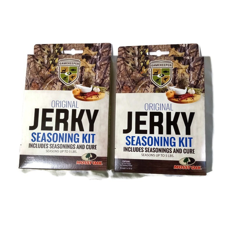 2 Gamekeeper Mossy Oak Jerky Seasoning Kit Original Up to 5lbs Meat Per Box 2oz