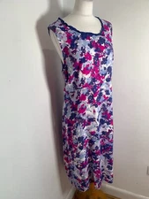 Adini pattern print Dress Size L VGC blue pink A line sheath shift classic