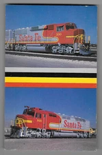 AVD Santa FE # 100 Phoenix AZ  to Chicago IL Locomotive Train Railroad Postcard