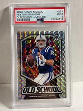 2020 PANINI MOSAIC OLD SCHOOL SILVER PRIZM PEYTON MANNING PSA 9