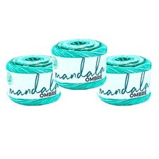  3 Pack Lion Brand Yarn 551-217X Mandala Ombre Yarn, Zen