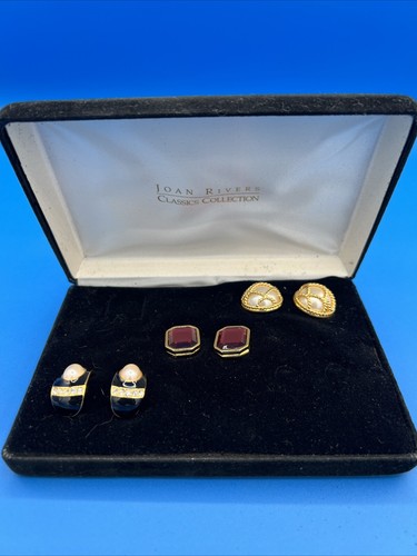 Set of 3 Pairs Joan Rivers Classic Collection Pierced Earring Set NIB - Picture 2 of 4