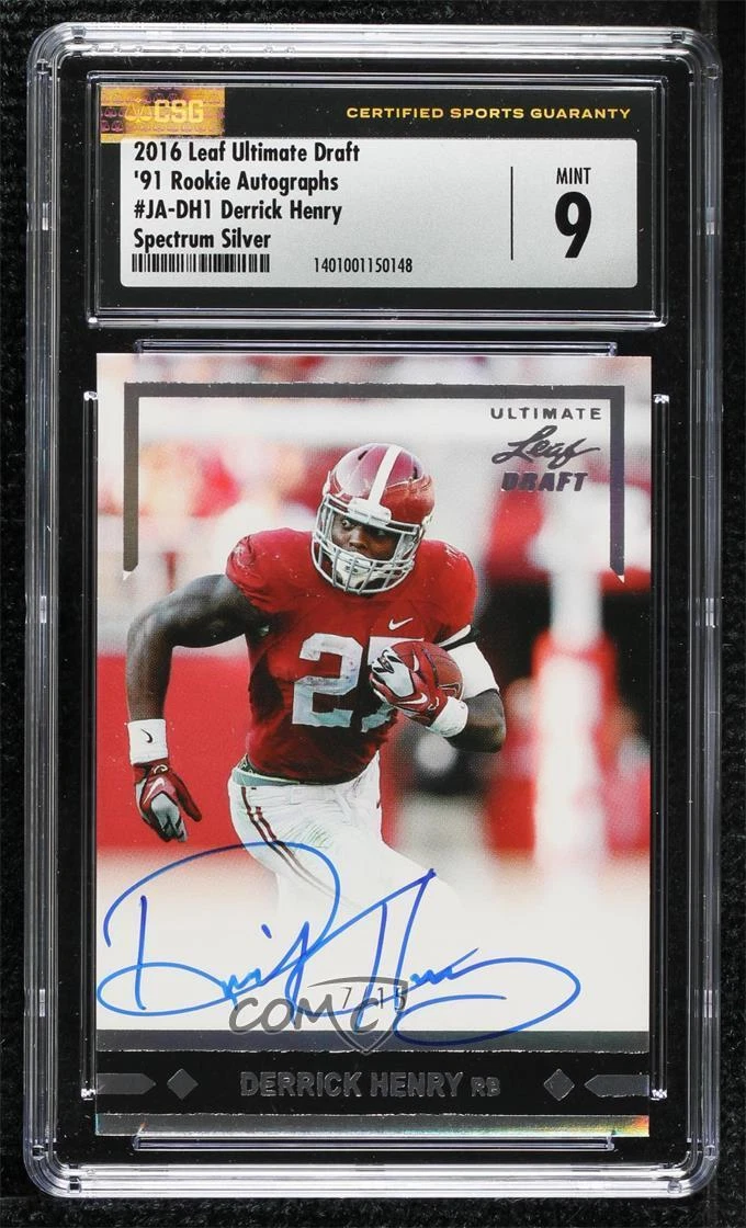 Derrick Henry Leaf Ultimate Draft Autographs #DH1 Silver Spectrum