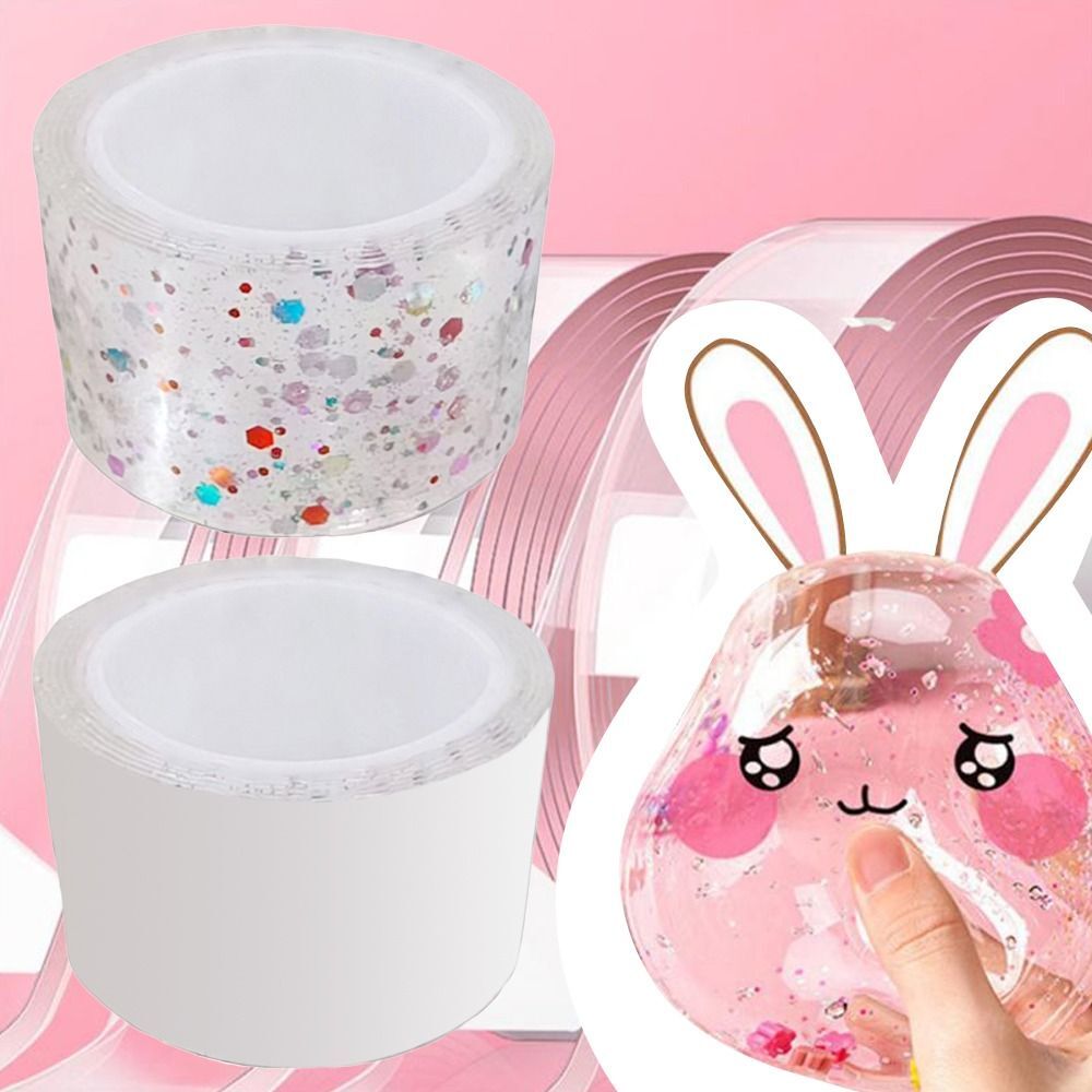 Kids Toys Diy Crafts Double Sided Tape Blowing Tape Bubble Tape With Sequins