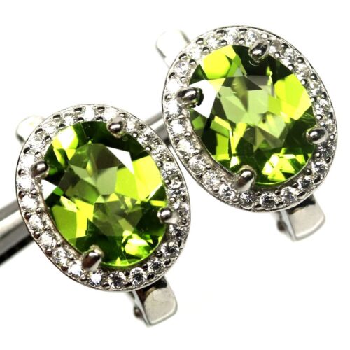 SHOLA Echt Natürlicher Peridot Ohrringe 925 Sterlinsilber E495 - Bild 3 von 4