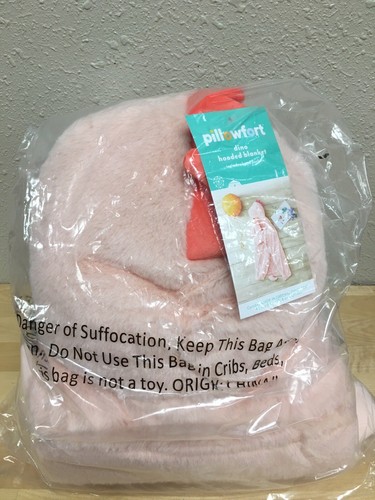 Pillowfort Dinosaur Hooded Blanket Pink- NWT - Picture 3 of 4