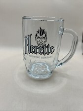 HERETIC BREWING COMPANY Beer Mug Glass Devil Bar Mancave Fairfield CA Evil Twin