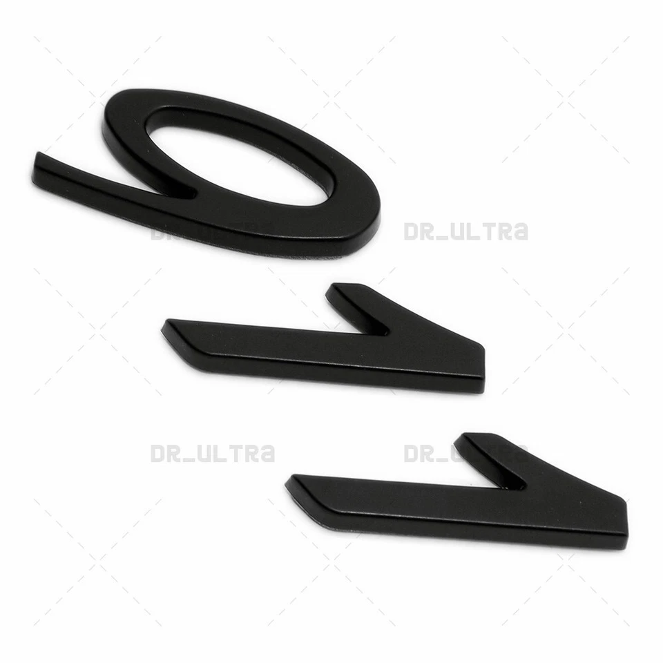 Nuevo aspecto negro 911 logotipo letras parachoques trasero insignia puerta levadiza emblema cubierta tapa Foto 3 de 4